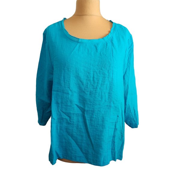 Habitat Womens Blue Pull Over Rayon Blend Top Size Large - Picture 1 of 6